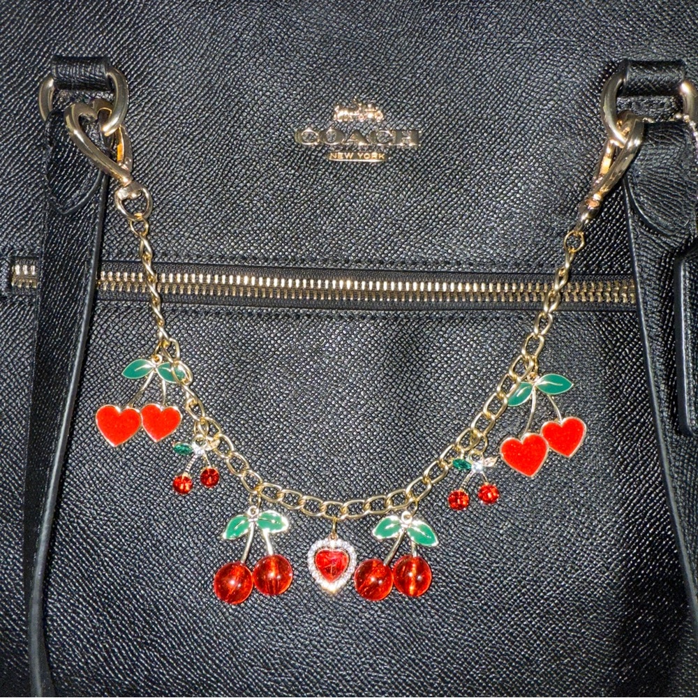 Red Cherry Bag Purse Charm Novelty Chain Strap